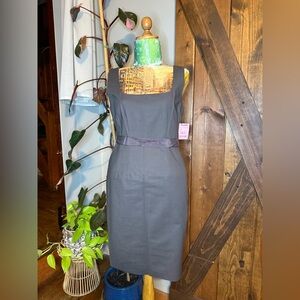 Tahari Charcoal Sleeveless Midi Dress